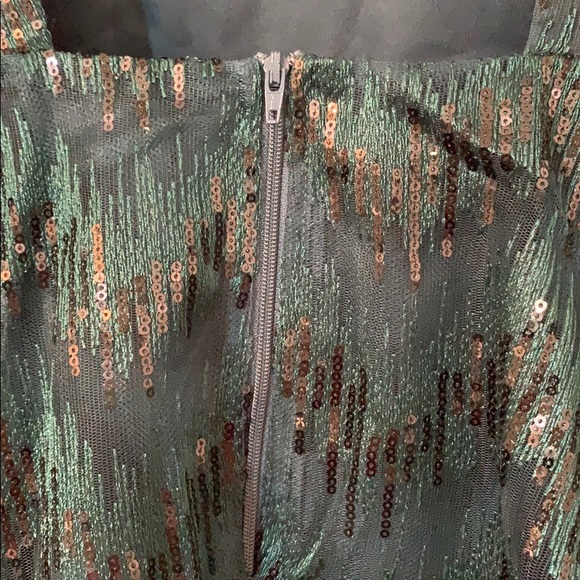 Lulus-Forest Green Sequin Backless Skater Dress - Picture 6 of 10
